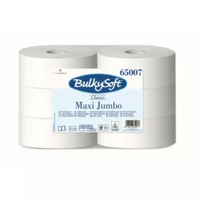   BulkySoft Classic maxi Jumbo toalettpapír (wc papír), 26cm, 2 rétegű, hófehér, 260 méter/tekercs, 6 tekercs/zsák