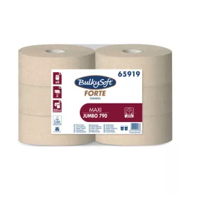   BulkySoft Forte Havana Midi Jumbo toalettpapír (wc papír), 25 cm, 2 rétegű, barna, 300 méter/tekercs, 100% újrahasznosított, 6 tekercs/zsák