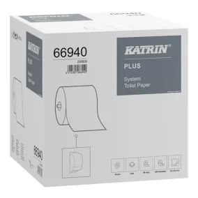   Katrin Plus System Toilet 800 toalettpapír (wc papír), 2 rétegű, hófehér, 800 lapos, 96 méteres, 36 tekercs/karton