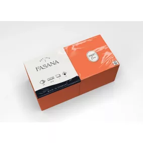   Fasana koktélszalvéta narancs, 3 rétegű, 24x24 cm, 1/4 hajtott, 250 lap