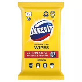 Domestos higiénikus törlőkendő, 60 db-os, Lemon