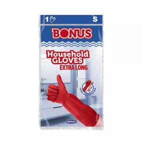   Bonus extra hosszú háztartási gumikesztyű, méret: S (7), B043