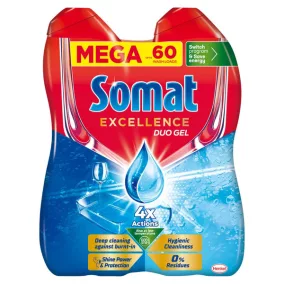   Somat Excellence Duo Gel mosogatógép gél, 2x540 ml, Grease Cutting/Grease Cutting Lemon