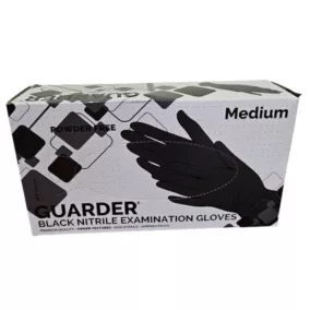   Guarder nitril gumikesztyű, fekete, púdermentes, eldobható, méret: L (9), 100 db/doboz