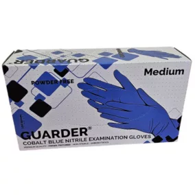   Guarder nitril gumikesztyű, kobaltkék, púdermentes, eldobható, méret: M (8), 100 db/doboz