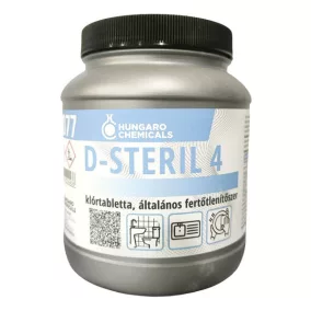   D-Steril 4 klórtabletta, általános fertőtlenítőszer, 1 kg/kb. 330 db