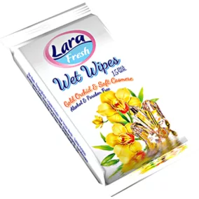 Nedves törlőkendő 15 db-os (Lara Fresh vagy Nemdil)
