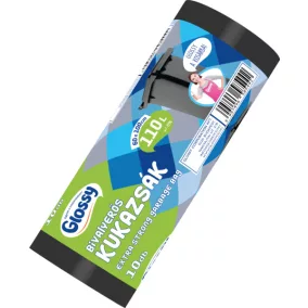   Glossy bivaly erős szemeteszsák (kukazsák) 110 literes, 60x100 cm, 25 mikron vastag, 10 db/tekercs, 15 tekercs/karton
