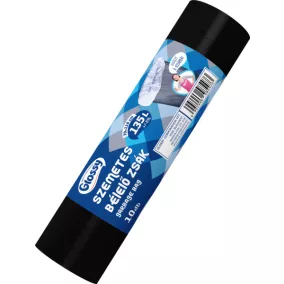   Glossy bélelő szemeteszsák (kukazsák) 135 literes, 70x110 cm, 15 mikron vastag, 10 db/tekercs, 20 tekercs/karton