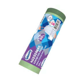   Glossy húzózáras szemeteszsák (kukazsák) 60 literes, 60x65 cm, 17 mikron vastag, 10 db/tekercs, 25 tekercs/karton