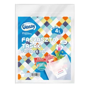   Glossy hűtő/fagyasztó tasak 30x45 cm, 4 literes, 20 mikronos, 20 db-os