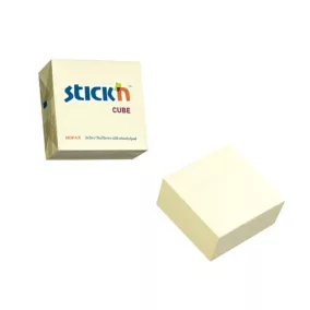   Öntapadó kockatömb, 76x76mm, 400 lap, STICK N, pasztellsárga