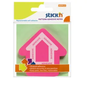   Öntapadó jegyzettömb, nyíl alakú, 70x70 mm, 50 lap, STICK N, magenta