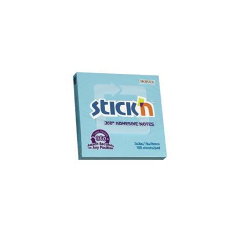 Öntapadó jegyzettömb, 76x76 mm, 100 lap, STICK N „360°, kék