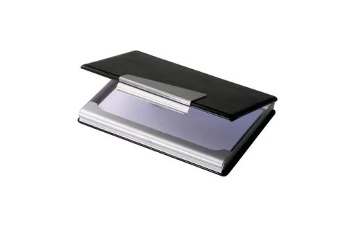 Névjegytartó tárca, alumínium/műbőr, 20 db-os, SIGEL