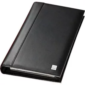   Névjegytartó, bőr, 160 db-os, gyűrűs, SIGEL "Torino", fekete