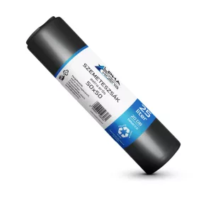 Szemeteszsák fekete 50x50 12mikron 25L 20db/tekercs