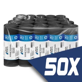 Szemeteszsák fekete 50x60cm  30L 20db/tekercs (50 tekercs)