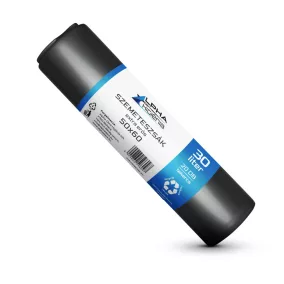 Szemeteszsák fekete 50x60cm  30L 20db/tekercs