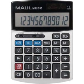   Számológép, asztali, 12 számjegy, MAUL "MBU 700", fekete