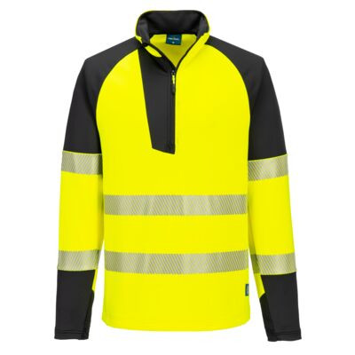 PW3 Hi-Vis 1/4 cipzáras hosszú ujjú póló