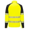 PW3 Hi-Vis 1/4 cipzáras hosszú ujjú póló