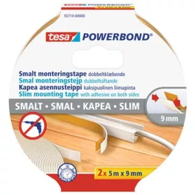   Szerelőszalag, keskeny, 2 x 9 mm x 5 m, TESA, "Powerbond"