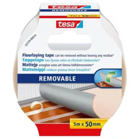   Ragasztószalag, kétoldalas, textilerősítésű, 50 mm x 5 m, TESA "Removable"