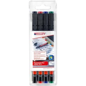   Alkoholos marker készlet, OHP, 0,3 mm, EDDING "140 S", 4 különböző szín