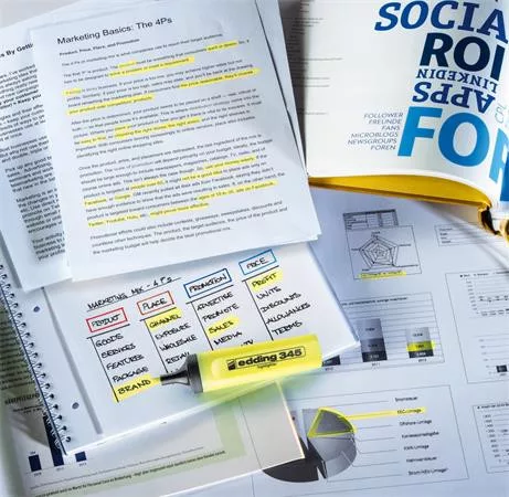 Szövegkiemelő, 2-5 mm, EDDING "345", narancssárga