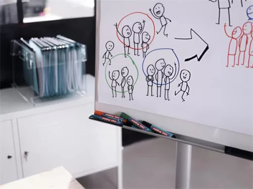 Flipchart marker, 1,5-3 mm, kúpos, EDDING "380", piros