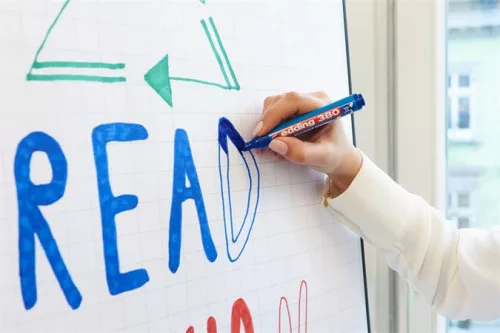 Flipchart marker, 1,5-3 mm, kúpos, EDDING "380", piros