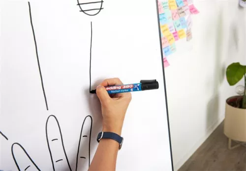 Flipchart marker készlet, 1,5-3 mm, kúpos, EDDING "380", 4 különböző szín