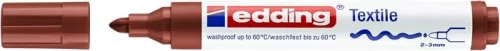Textilmarker, 2-3 mm, kúpos, EDDING "4500", barna