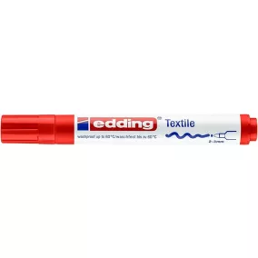 Textilmarker, 2-3 mm, kúpos, EDDING "4500", piros