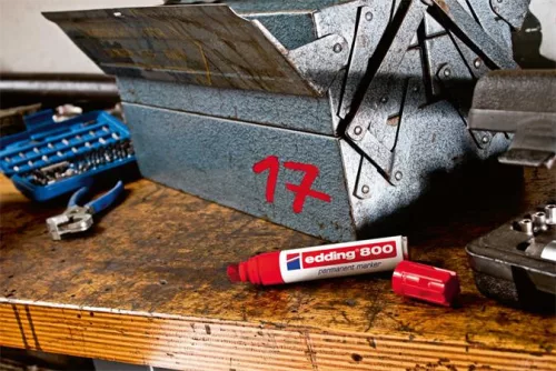 Alkoholos marker, 4-12 mm, vágott, EDDING "800", piros