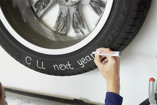 Gumijelölő marker, 2-4 mm, kúpos, EDDING "8050", fehér