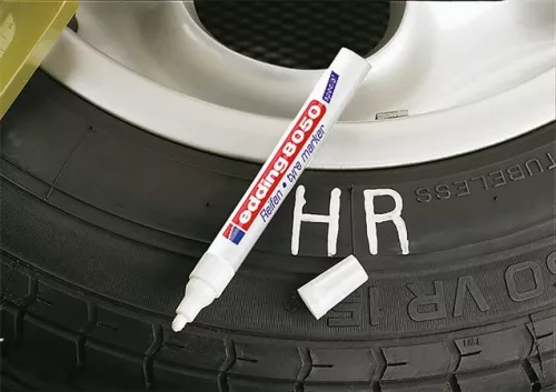 Gumijelölő marker, 2-4 mm, kúpos, EDDING "8050", fehér