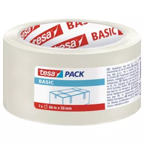   Csomagolószalag, 50 mm x 66 m, TESA "Basic", átlátszó