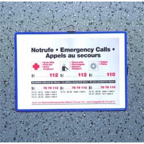   Bemutatótábla, függő, A4,  fekvő, fém fülecskével, DJOIS, kék