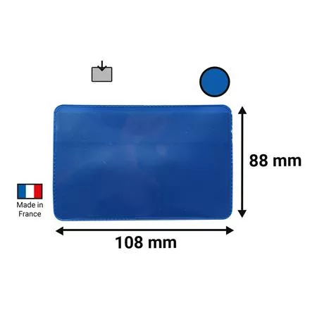 Logisztikai zseb, öntapadó, 100×60 mm, PVC, DJOIS, kék