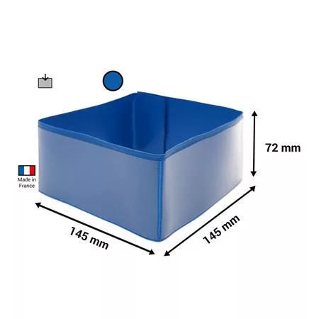 Raklap aljzati pánt, középső, 72×145×145 mm, PVC, DJOIS, kék