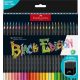 Színes ceruza készlet, háromszögletű, FABER-CASTELL "Black Edition",  50 különböző szín