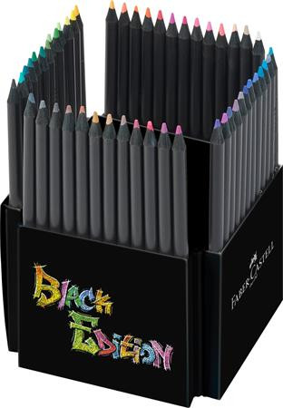 Színes ceruza készlet, háromszögletű, FABER-CASTELL "Black Edition",  50 különböző szín