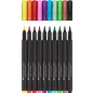  Ecsetirón készlet, FABER-CASTELL "Black Edition" 10 különböző szín