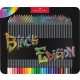 Színes ceruza készlet, háromszögletű, fémdobozban, FABER-CASTELL "Black Edition", 100 különböző szín