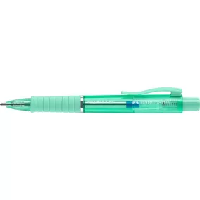   Golyóstoll, 1 mm, XB, nyomógombos, mentazöld testszín, FABER-CASTELL "Poly Ball View Aurora", kék