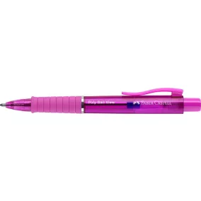   Golyóstoll, 1 mm, XB, nyomógombos, fukszia testszín, FABER-CASTELL "Poly Ball View Aurora", kék