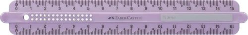 Vonalzó, műanyag, törhetetlen, 15 cm, FABER-CASTELL "Sparkle", vegyes színek