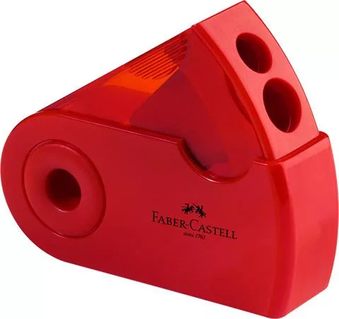 Hegyező display, kétlyukú, 2 tartályos, FABER-CASTELL, vegyes színek